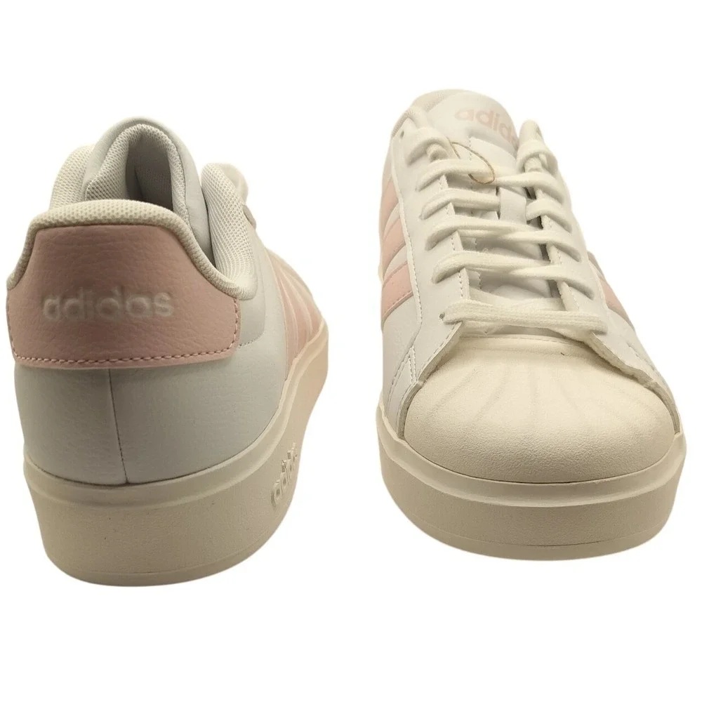 Adidas Street Talk Bold Women Sneakers Size 10 White Pink‎ Leather Shell Toe NIB